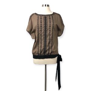 Pleione Embroidered Top with Side Tie
